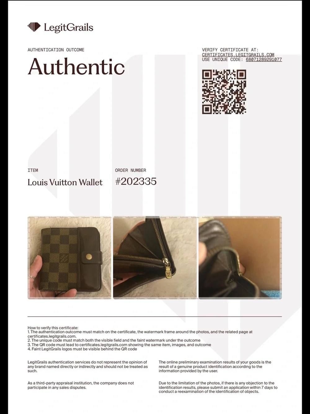 Louis Vuitton damier wallet